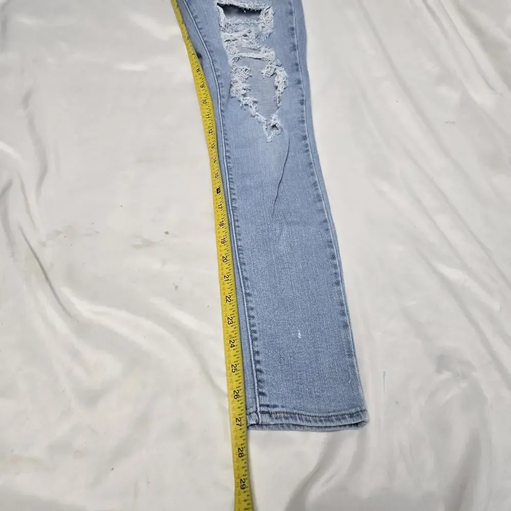 Levi's 711 Distressed Skinny Jeans Size 26 Waist Light Wash Blue